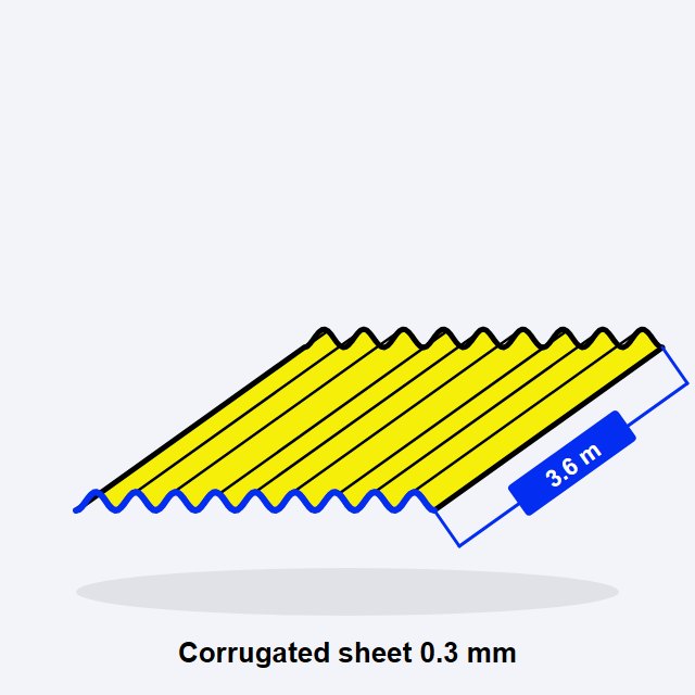 Corrugated Iron Sheet 0.3mm x 3.6m