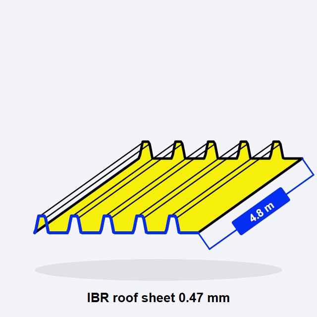 IBR Roof Sheet 0.47mm x 4.8m Galvanised