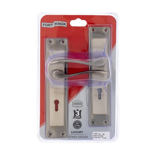 Lockset 3L #8 Ladystar Sat&blk Nickl