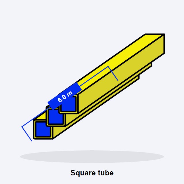 Square Tube 50 x 50 x 2.0mm x 6m