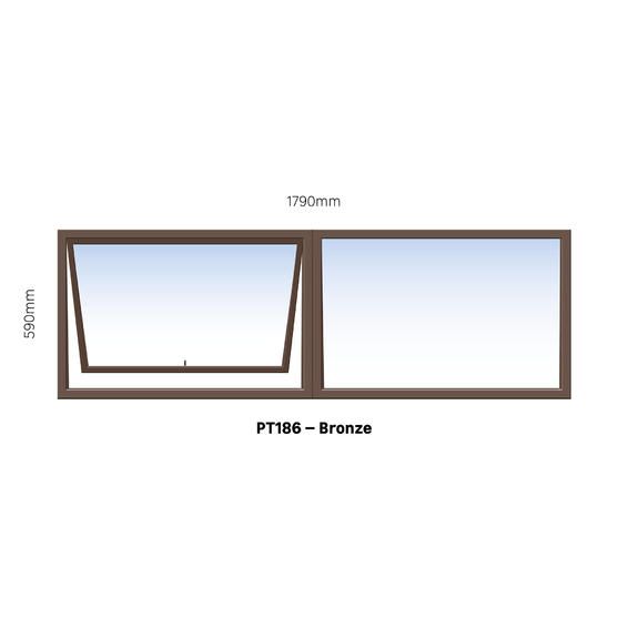 Window Alum Top Hung Brnz 1800